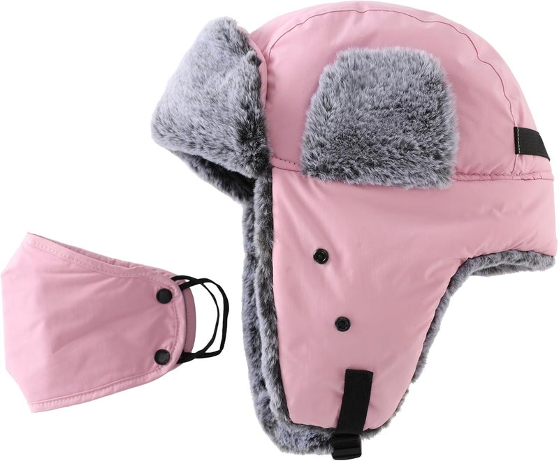 Connectyle Trapper Hat for Men Women Faux Fur Trooper Trapper Winter Hat with Ear Flaps Waterproof Ushanka Hunting Hats - Image 3